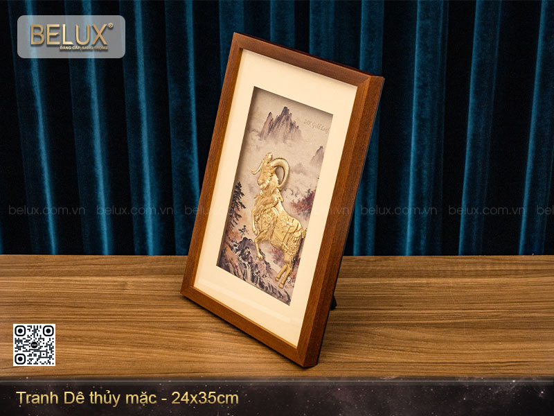 Tranh dê thủy mặc dát vàng kt 35x24cm&nbsp;